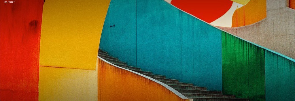 Colorful modern staircase architecture